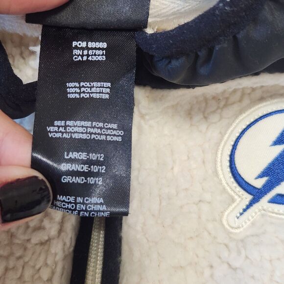 NHL Tampa Bay Lightning youth faux sherpa jacket size L - Picture 11 of 12